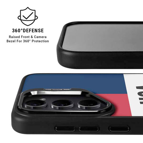 American Flag Color Block Galaxy S24 Plus Kickstand Case
